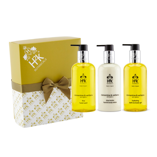Verbena Hand & Body Care Trio Box with Zesty Clementine and Vitamin E Shower gel, hand wash and cream