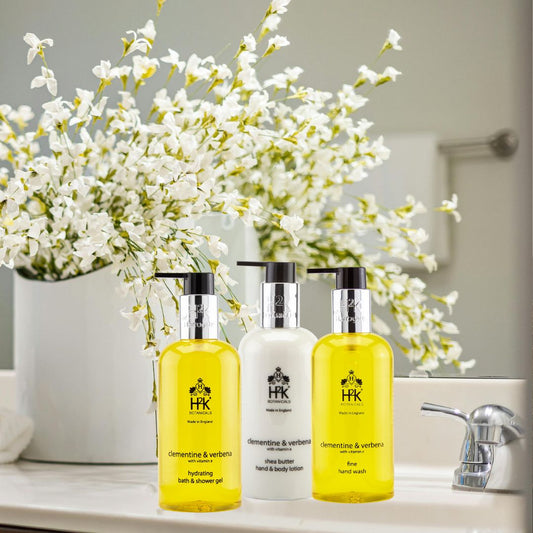 Verbena Hand & Body Care Trio Box with Zesty Clementine and Vitamin E Shower gel, hand wash and cream