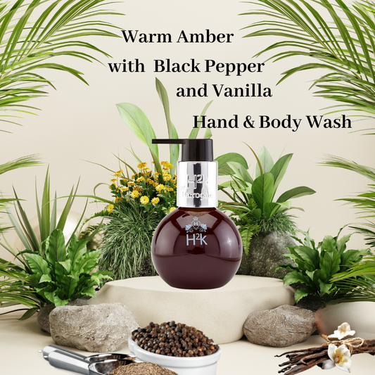 Black Pepper and Vanilla Warm Amber Hand and Body Wash Jewel in Gift Box
