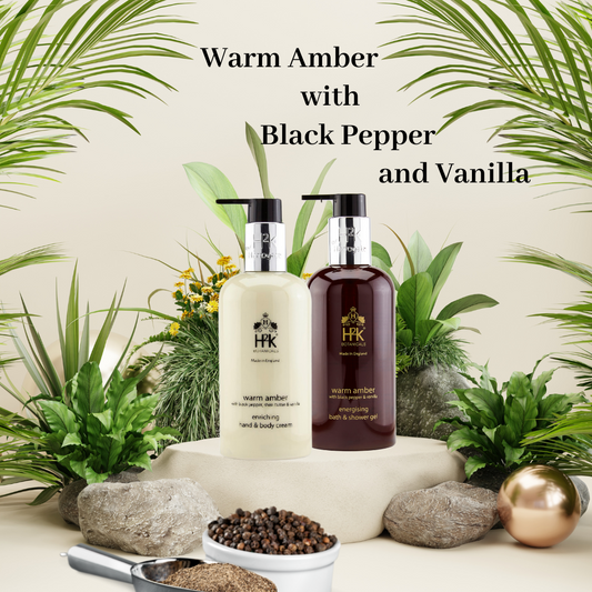 Black Pepper and Vanilla Body Care Gift Box Warm Amber Collection