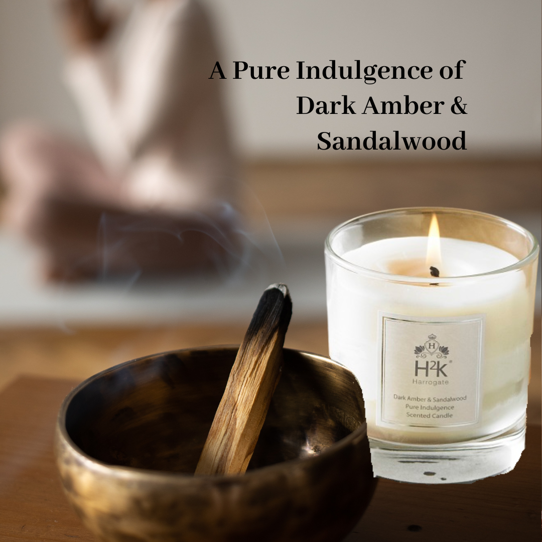 Uplifting Dark Amber Sandalwood Soy Wax Candle