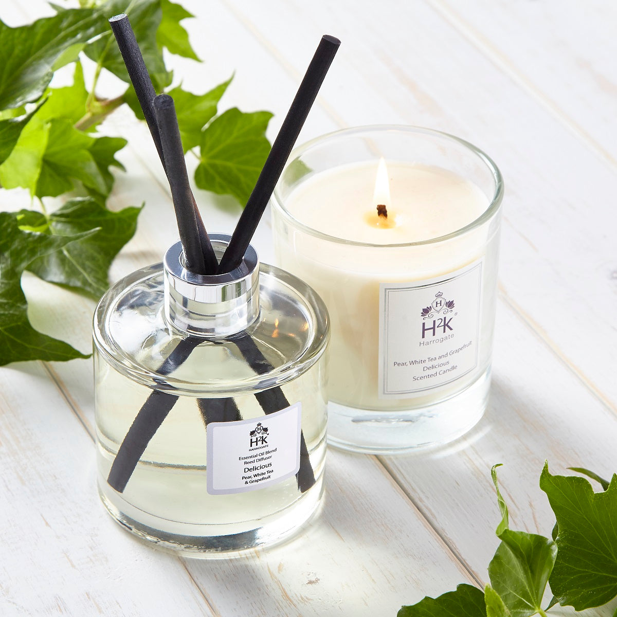 Delicious Home Scent Gift Tea Pear Grapefruit Diffuser Candle