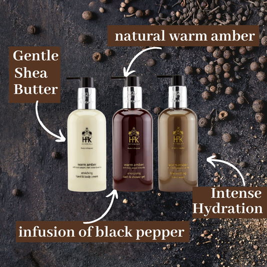 Warm Amber Gift Box Trio with Black Pepper and Vanilla