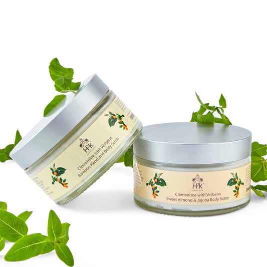 Verbena Body Butter and Scrub Duo with a Clementine Scent OFFER