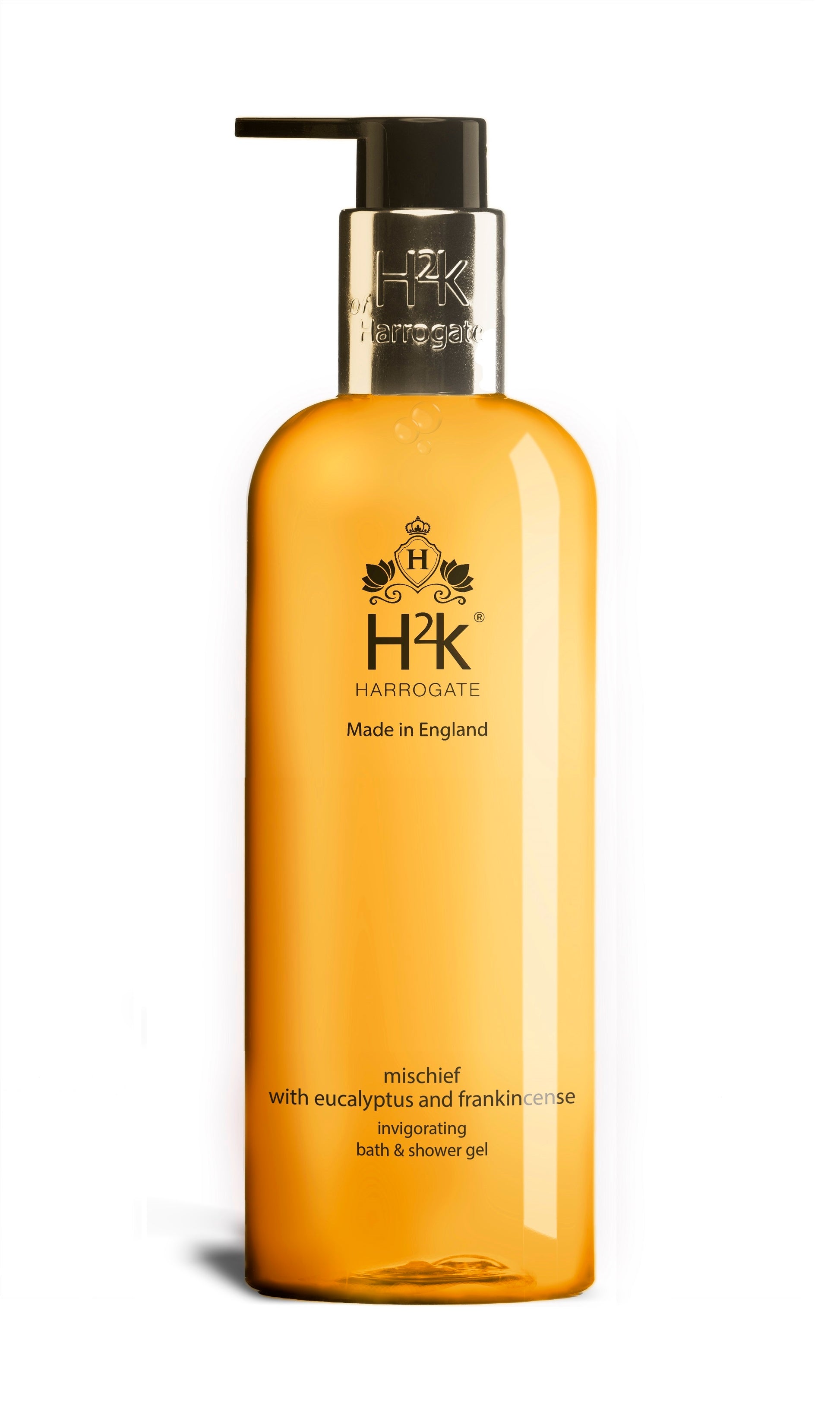 Eucalyptus shower gel enriched with Frankincense:  Mischief Collection.