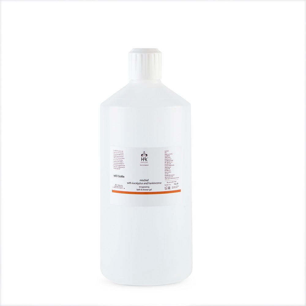 Eucalyptus shower gel enriched with Frankincense:  Mischief Collection.
