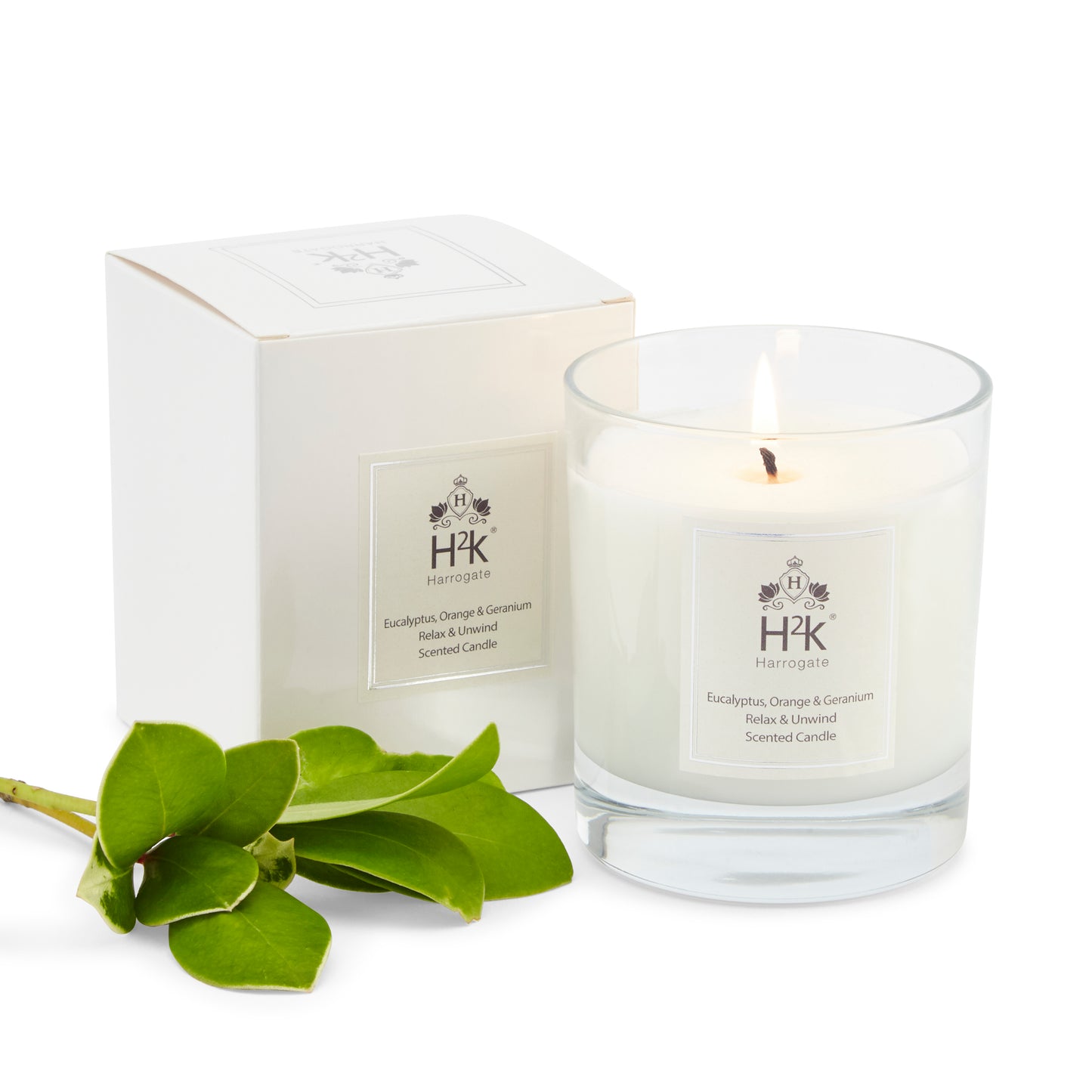 Well-being and Uplifting Eucalyptus Orange and Geranium Candle.